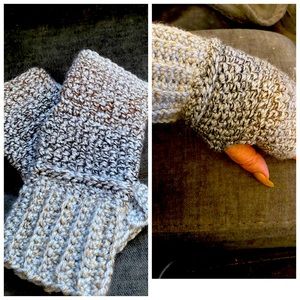 Fingerless gloves/drive/gray/warm